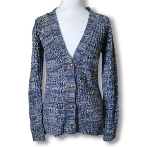 Pink Rose Knit Button-Up Cardigan - Size Medium